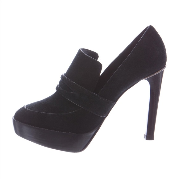 Burberry black suede loafer heels 36 - Picture 2 of 4